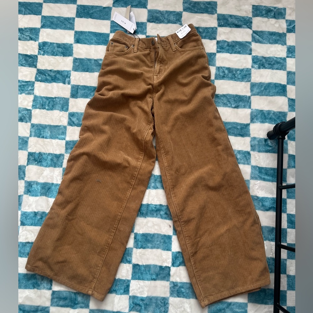 Topshop High Waisted Wide Leg Corduroy Pants